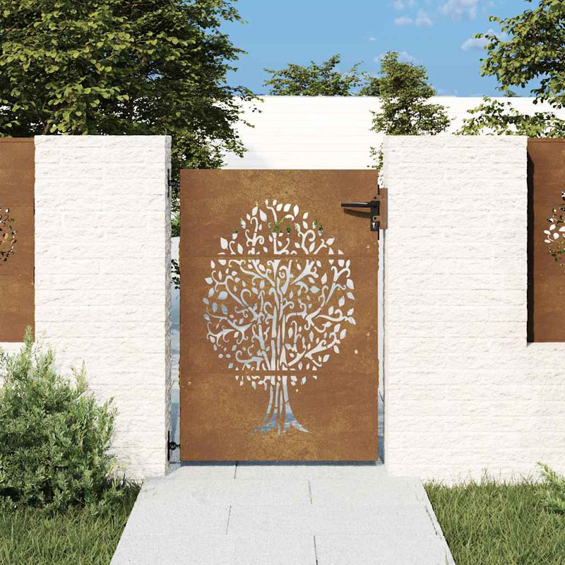 Load image into Gallery viewer, Vidaxl poort 85x150 cm boomontwerp cortenstaal