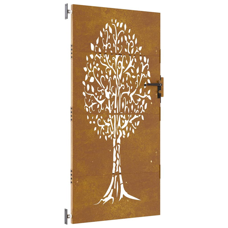 Load image into Gallery viewer, Vidaxl poort 85x200 cm boomontwerp cortenstaal