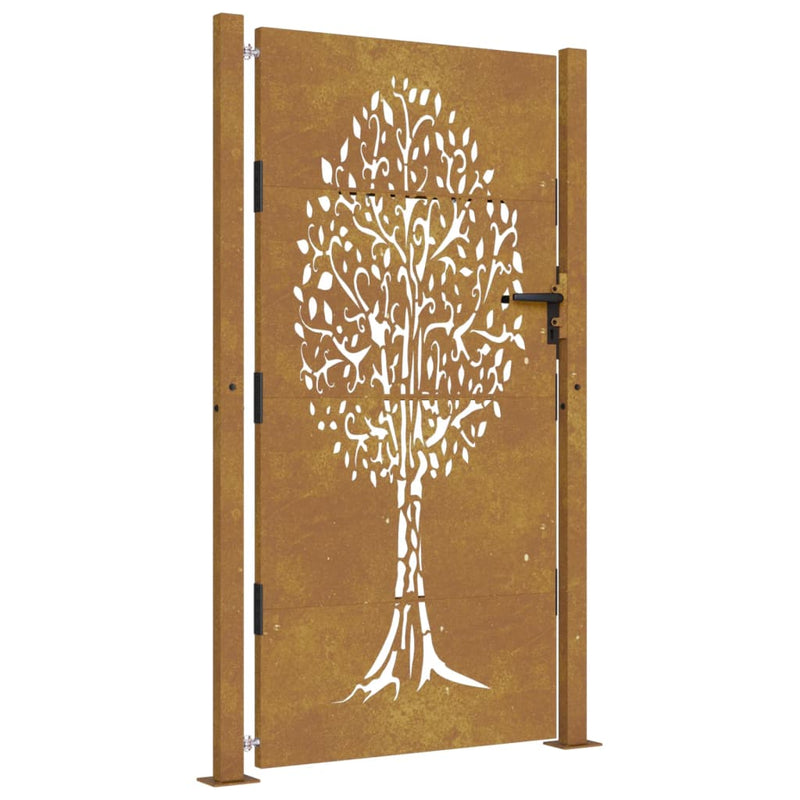 Load image into Gallery viewer, Vidaxl poort 105x180 cm boomontwerp cortenstaal