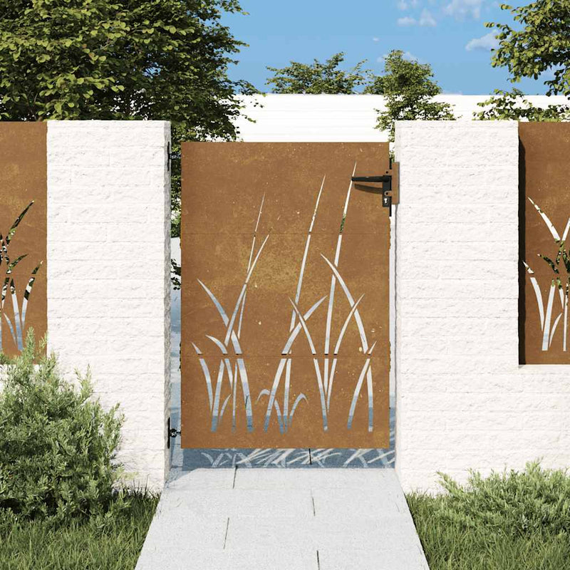 Load image into Gallery viewer, Vidaxl poort 85x125 cm grasontwerp cortenstaal