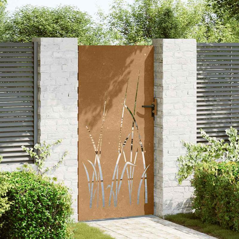 Load image into Gallery viewer, Vidaxl poort 85x200 cm grasontwerp cortenstaal