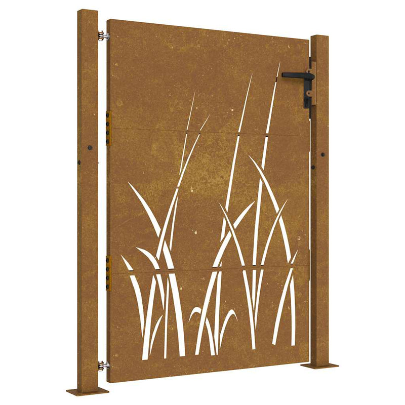 Load image into Gallery viewer, Vidaxl poort 100x125 cm grasontwerp cortenstaal