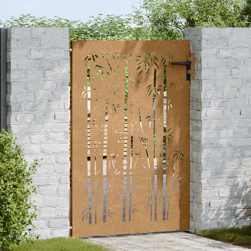 Load image into Gallery viewer, Vidaxl poort 85x125 cm bamboe-ontwerp cortenstaal