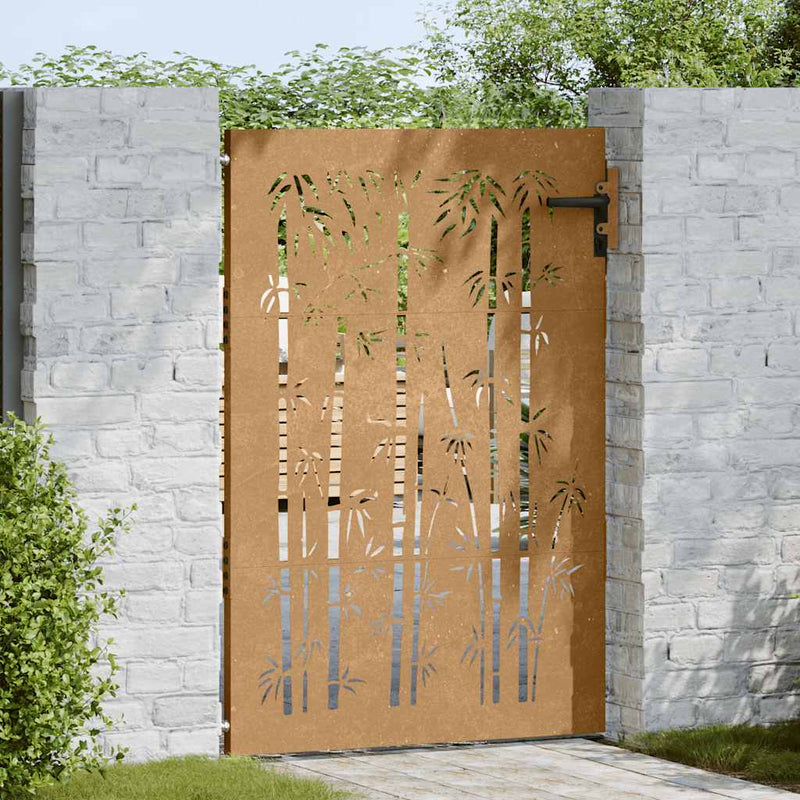 Load image into Gallery viewer, Vidaxl poort 85x150 cm bamboe-ontwerp cortenstaal