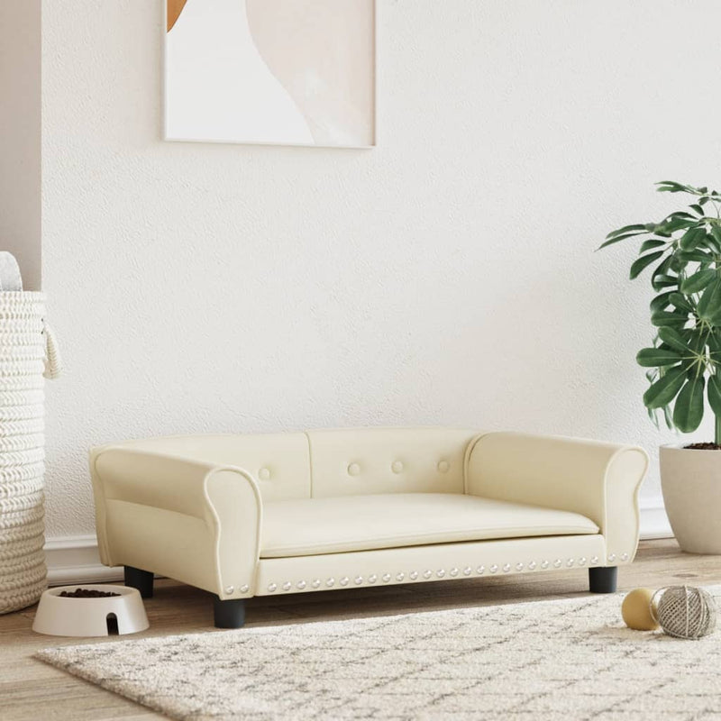 Load image into Gallery viewer, VidaXL Hondenmand 95x55x30 cm kunstleer crèmekleurig