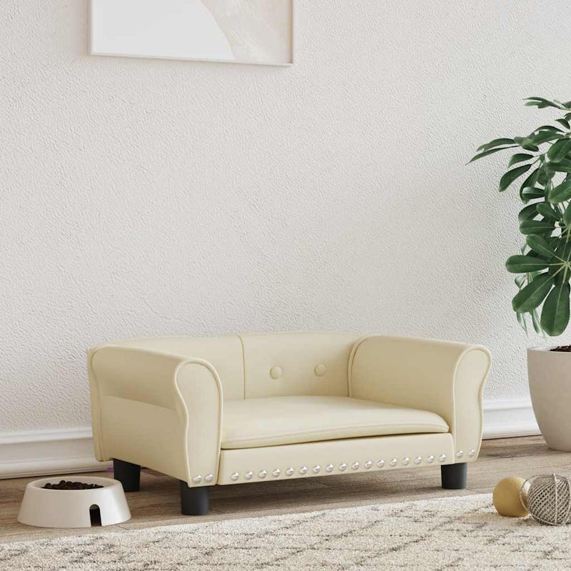 Load image into Gallery viewer, Vidaxl hondenmand 70x45x30 cm kunstleer crèmekleurig