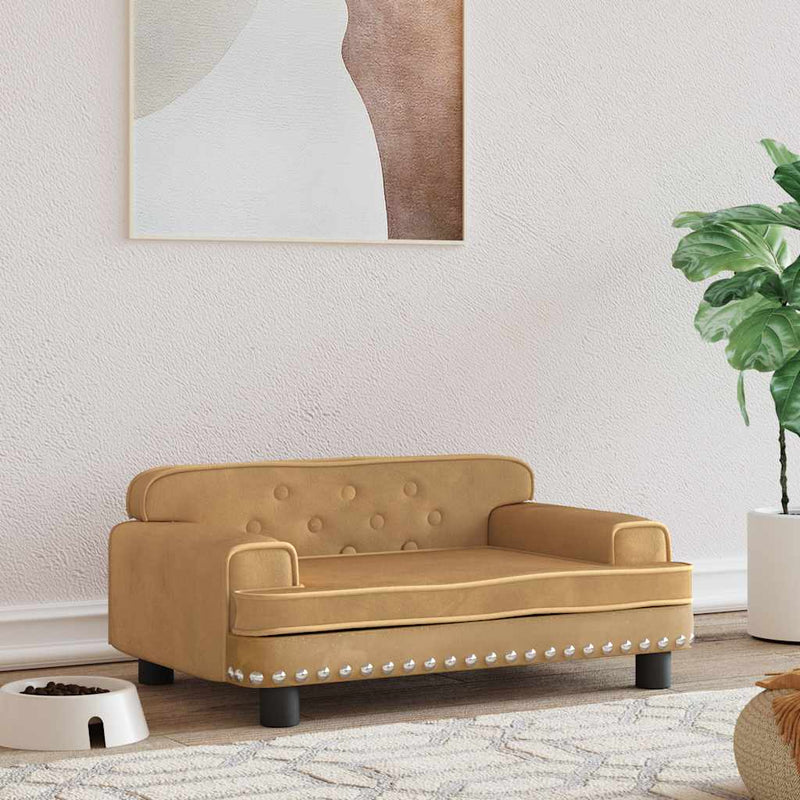 Laden Sie das Bild in Galerie -Viewer, Vidaxl hondenmand 70x45x30 cm fluweel bruin