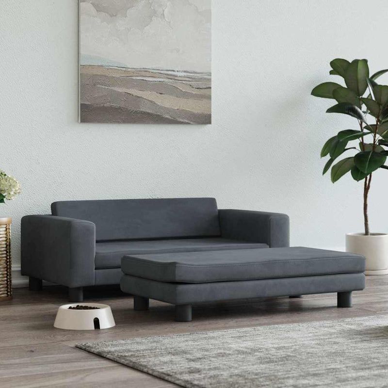 Load image into Gallery viewer, Vidaxl hondenmand met verlengstuk 100x50x30 cm fluweel donkergrijs