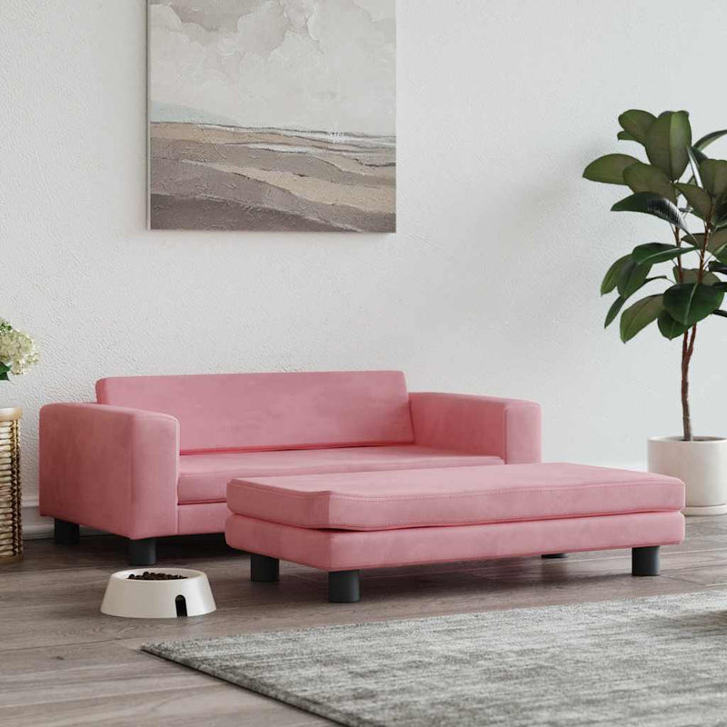 Afbeelding laden in galerijviewer, Vidaxl hondenmand met verlengstuk 100x50x30 cm fluweel roze
