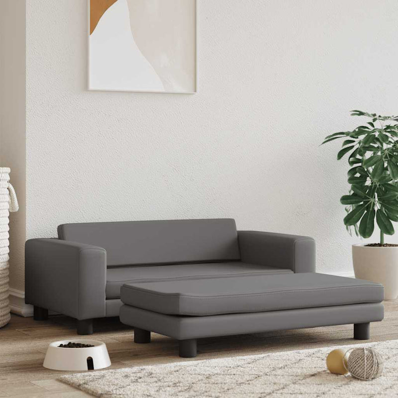 Load image into Gallery viewer, Vidaxl hondenmand met verlengstuk 100x50x30 cm kunstleer grijs