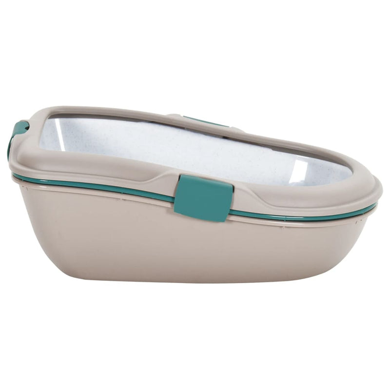 Load image into Gallery viewer, VidaXL Kattenbak 69,5x47x26 cm polypropeen bruin en wit