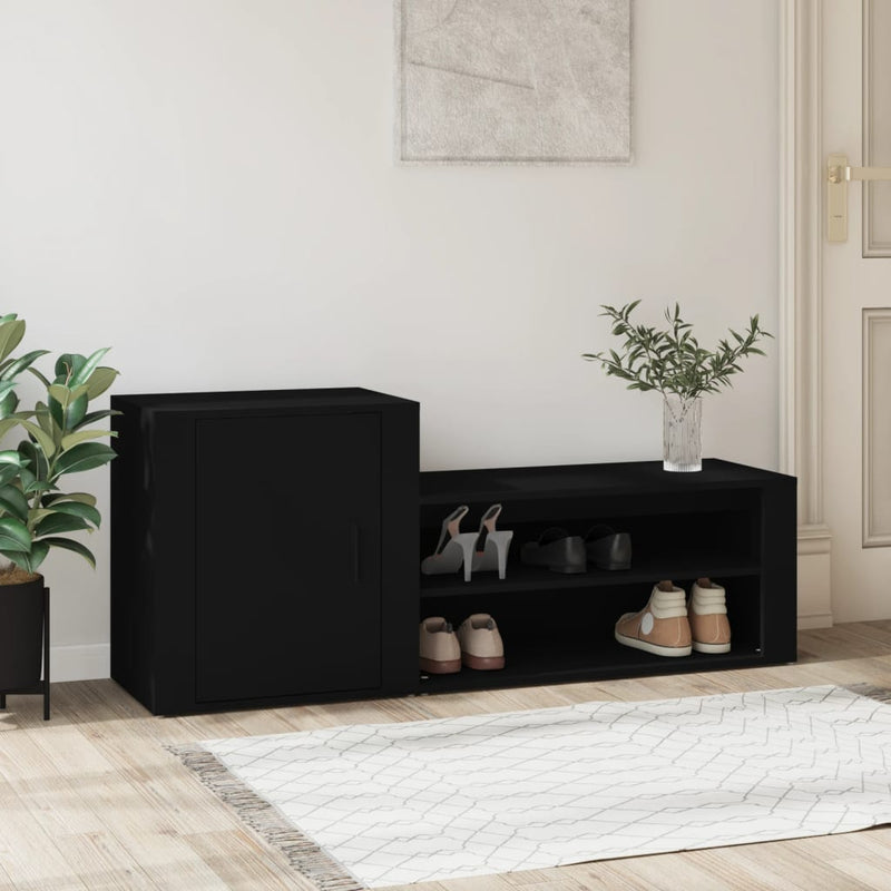 Load image into Gallery viewer, Vidaxl schoenenkast 130x35x54 cm bewerkt hout zwart