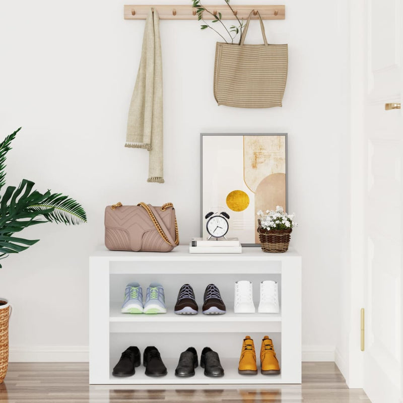 Load image into Gallery viewer, Vidaxl schoenenrek 75x35x45 cm bewerkt hout wit