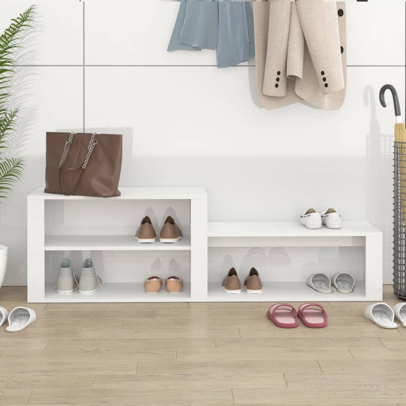 Load image into Gallery viewer, Vidaxl schoenenkast 150x35x45 cm bewerkt hout hoogglans wit