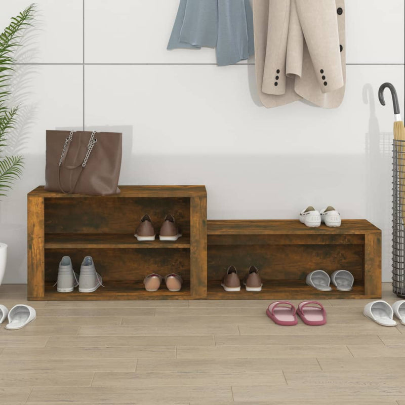 Load image into Gallery viewer, Vidaxl schoenenkast 150x35x45 cm bewerkt hout gerookt eikenkleurig