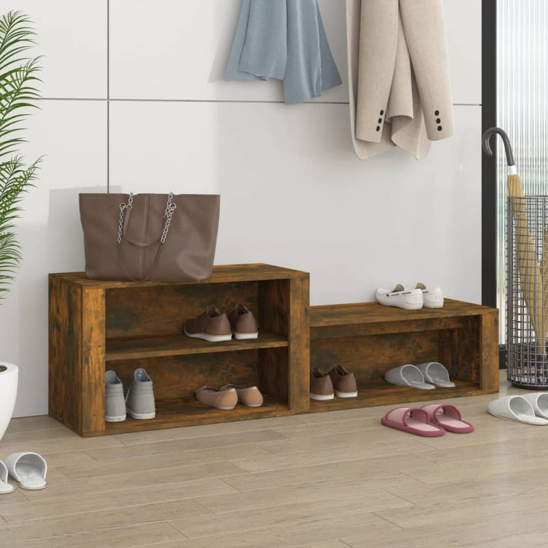 Load image into Gallery viewer, Vidaxl schoenenkast 150x35x45 cm bewerkt hout gerookt eikenkleurig