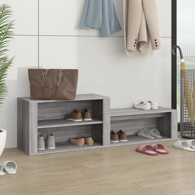 Load image into Gallery viewer, Vidaxl schoenenkast 150x35x45 cm bewerkt hout grijs sonoma