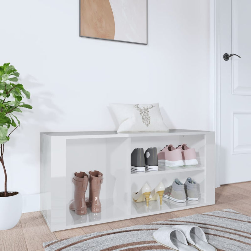 Load image into Gallery viewer, Vidaxl schoenenkast 100x35x45 cm bewerkt hout hoogglans wit