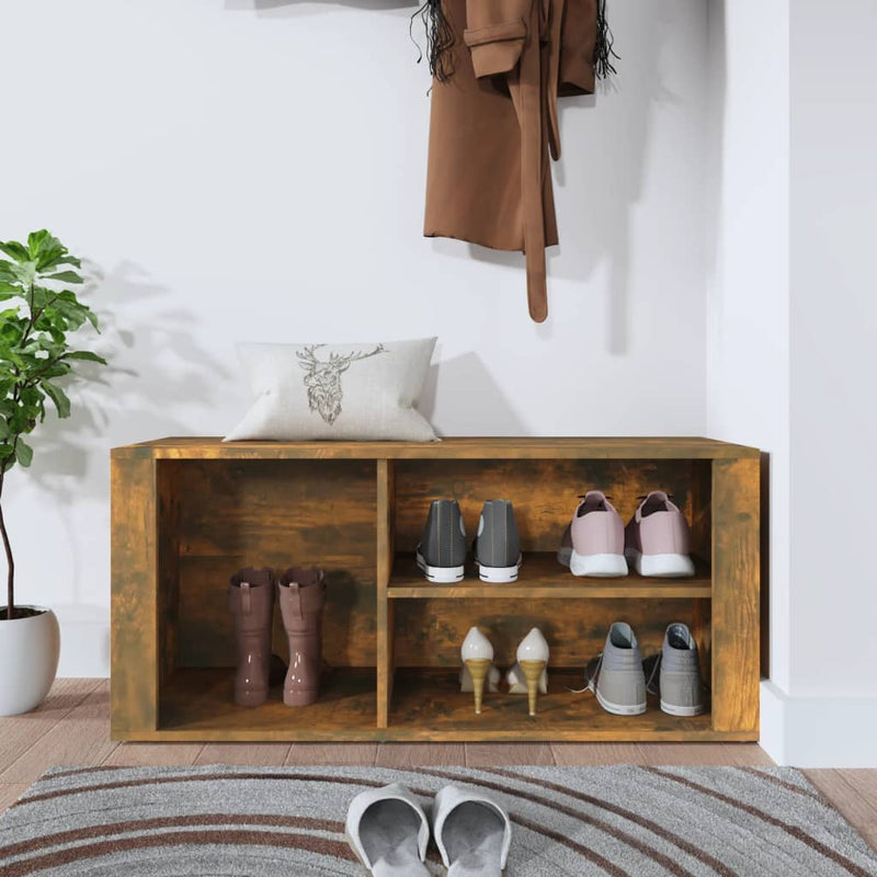 Load image into Gallery viewer, Vidaxl schoenenkast 100x35x45 cm bewerkt hout gerookt eikenkleurig