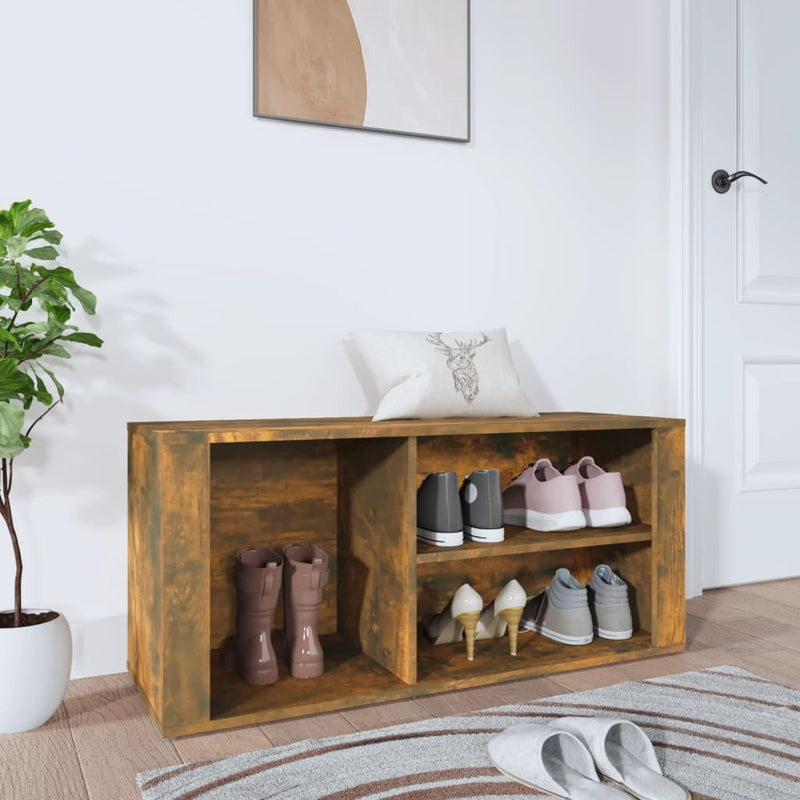 Load image into Gallery viewer, Vidaxl schoenenkast 100x35x45 cm bewerkt hout gerookt eikenkleurig