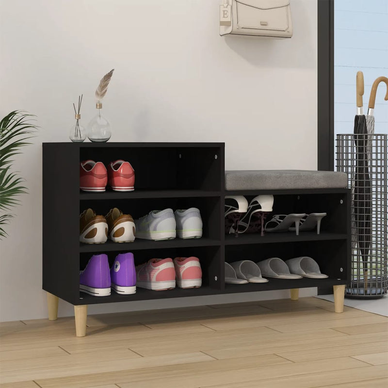 Load image into Gallery viewer, Vidaxl schoenenkast 102x36x60 cm bewerkt hout zwart