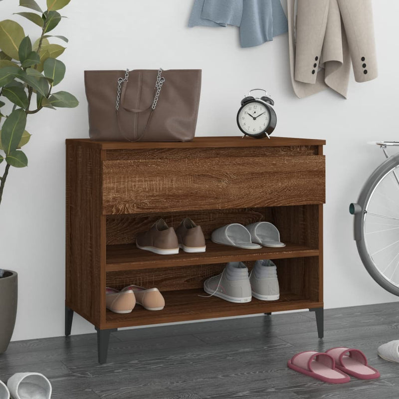 Load image into Gallery viewer, Vidaxl schoenenkast 70x36x60 cm bewerkt hout gerookt eikenkleurig