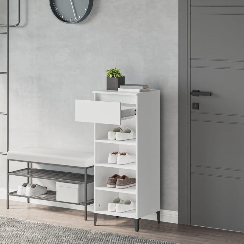 Load image into Gallery viewer, Vidaxl schoenenrek 40x36x105 cm bewerkt hout wit