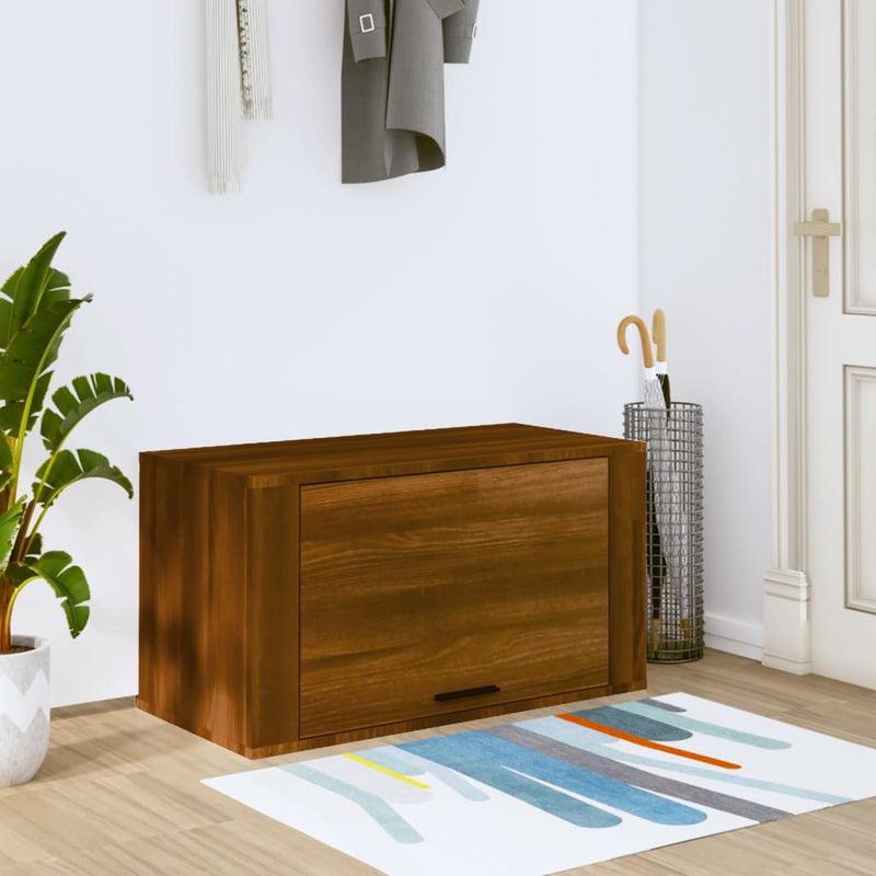 Load image into Gallery viewer, Vidaxl wandschoenenkast 70x35x38 cm massief grenenhout bruineiken
