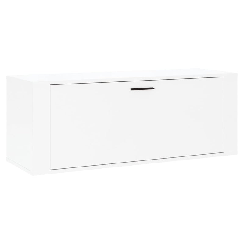 Load image into Gallery viewer, Vidaxl wandschoenenkast 100x35x38 cm bewerkt hout hoogglans wit