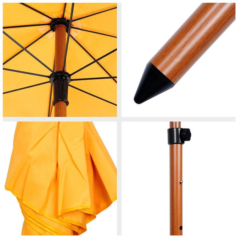 Chargez l'image dans la visionneuse de la galerie, Overige merken parasol met houtlook 220 cm geel