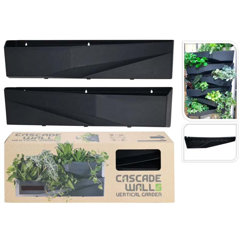 Load image into Gallery viewer, Progarden plantenbakwand overloop 2 stuks 78x19x35 cm antracietkleurig