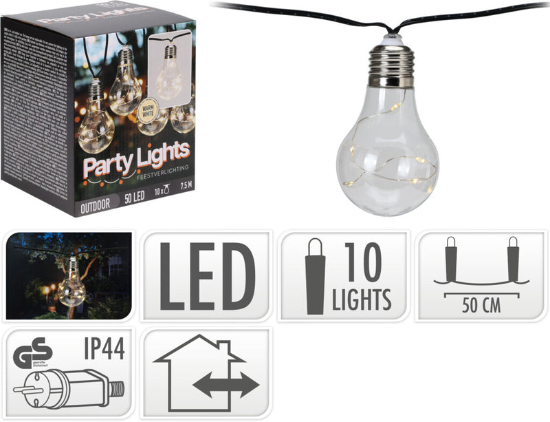 Cargue la imagen en el visor de la galería, Pro garden feestverlichting 10lampjes warm wit