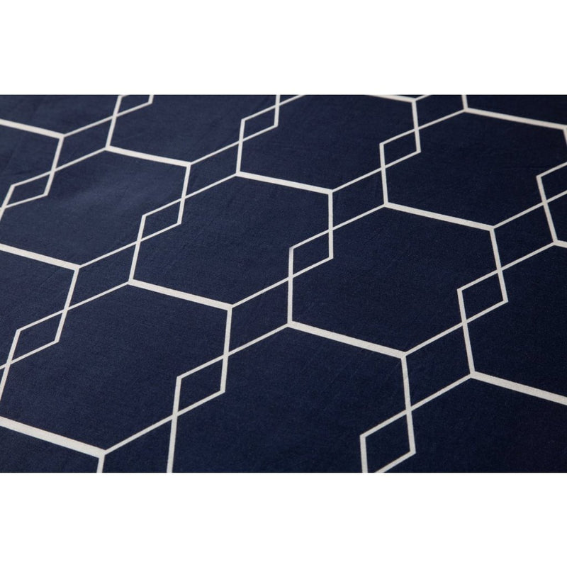 Load image into Gallery viewer, Ten cate katoenen eenpersoons dekbedovertrek 140x200 220 cm graphic donkerblauw