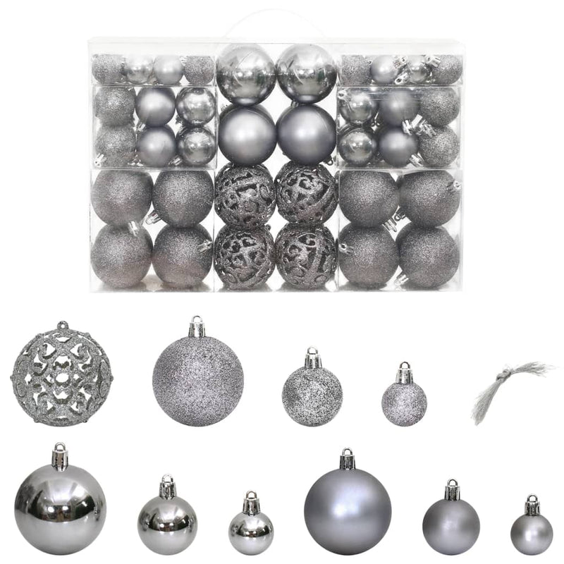 Load image into Gallery viewer, Vidaxl kerstballen 100 st 3 4 6 cm grijs