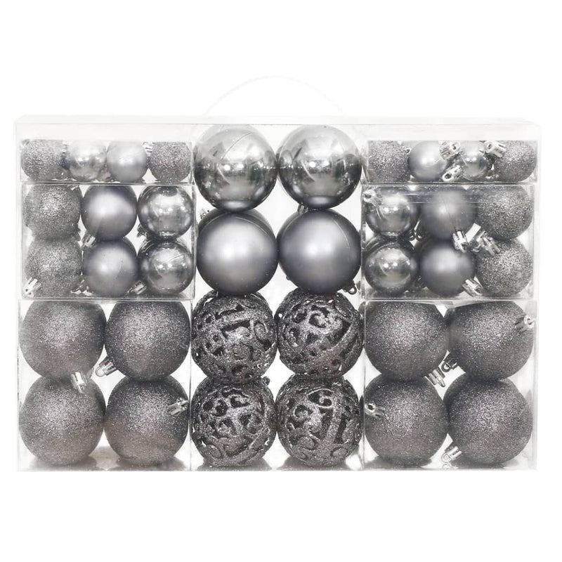 Load image into Gallery viewer, Vidaxl kerstballen 100 st 3 4 6 cm grijs