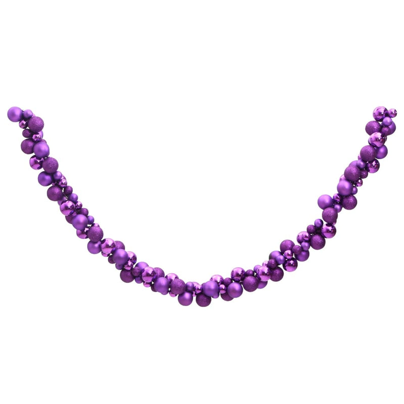 Cargue la imagen en el visor de la galería, Vidaxl kerstslinger ballen 175 cm polystyreen paars
