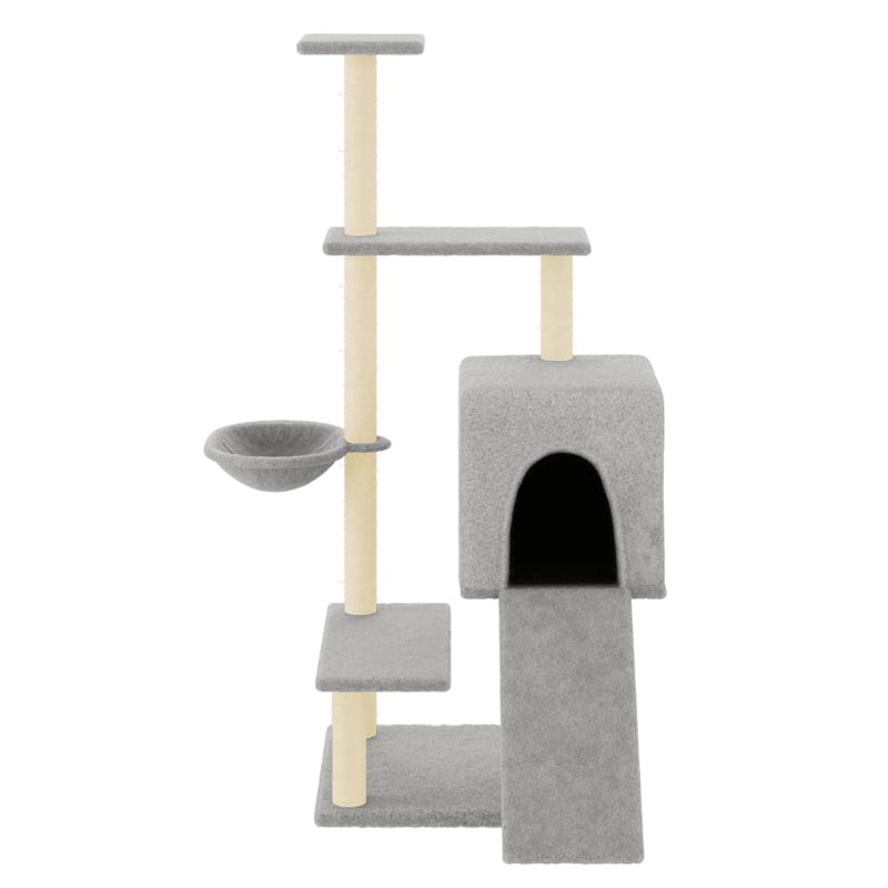 Load image into Gallery viewer, Vidaxl kattenmeubel met sisal krabpalen 130,5 cm lichtgrijs