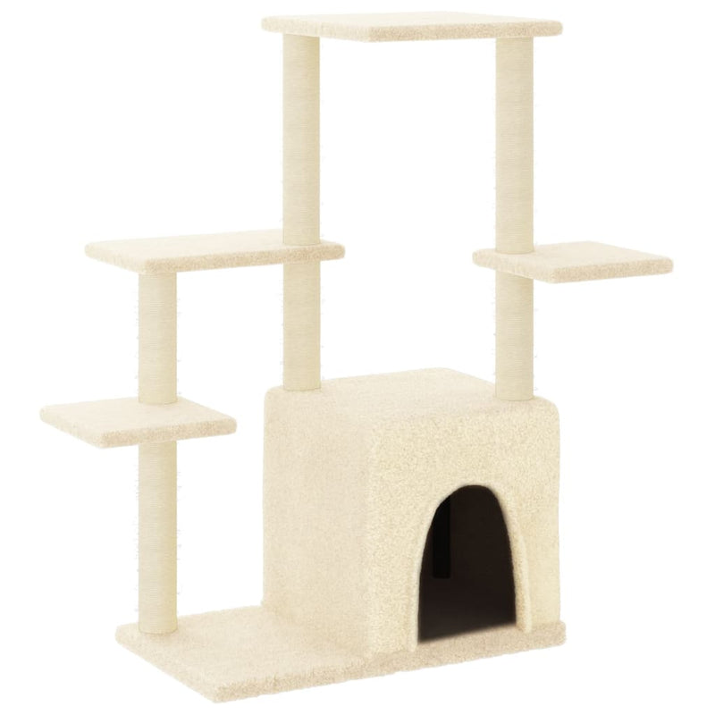 Load image into Gallery viewer, Vidaxl kattenmeubel met sisal krabpalen 97,5 cm crèmekleurig