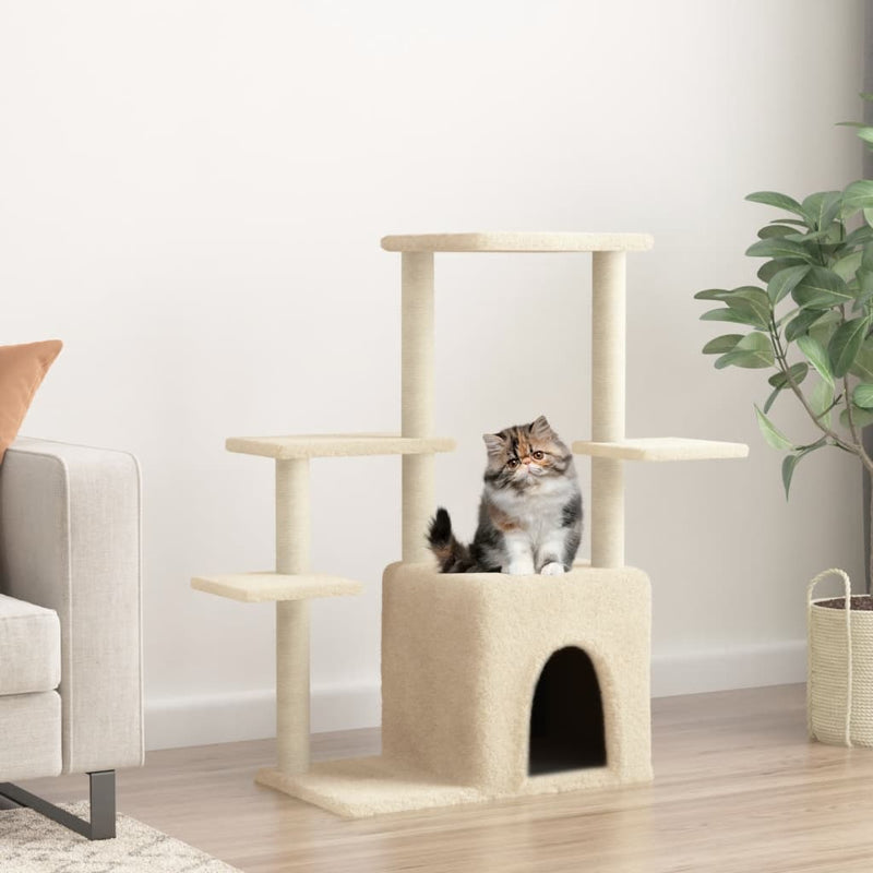 Load image into Gallery viewer, Vidaxl kattenmeubel met sisal krabpalen 97,5 cm crèmekleurig