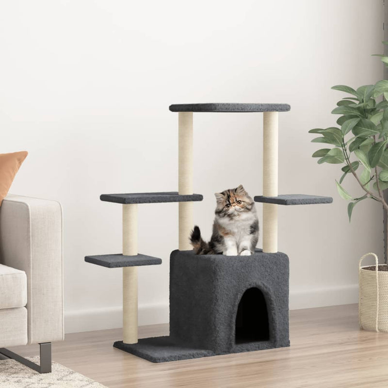 Load image into Gallery viewer, Vidaxl kattenmeubel met sisal krabpalen 97,5 cm donkergrijs