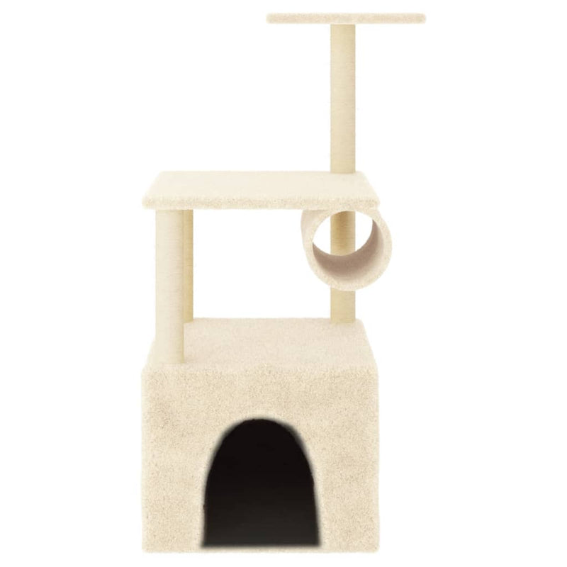 Load image into Gallery viewer, Vidaxl kattenmeubel met sisal krabpalen 109,5 cm crèmekleurig