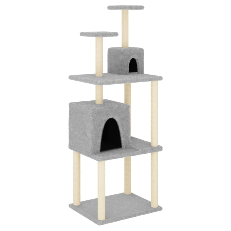 Load image into Gallery viewer, Vidaxl kattenmeubel met sisal krabpalen 167 cm lichtgrijs