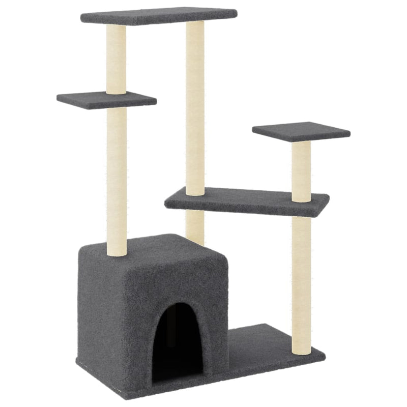 Load image into Gallery viewer, Vidaxl kattenmeubel met sisal krabpalen 107,5 cm donkergrijs