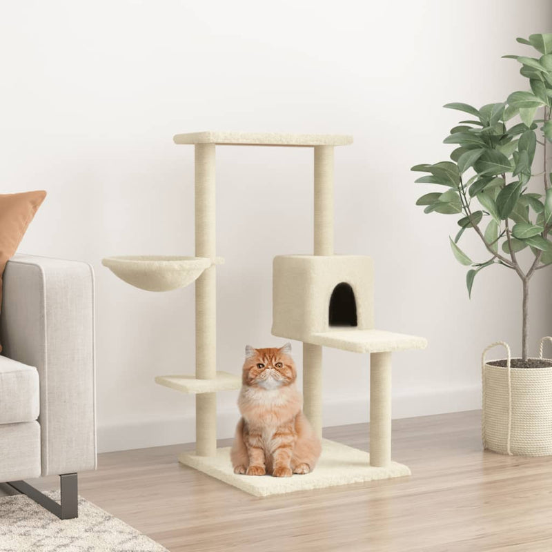 Load image into Gallery viewer, Vidaxl kattenmeubel met sisal krabpalen 95 cm crèmekleurig