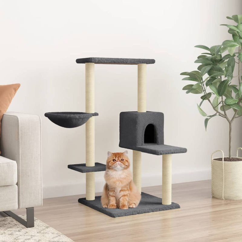 Load image into Gallery viewer, Vidaxl kattenmeubel met sisal krabpalen 95 cm donkergrijs
