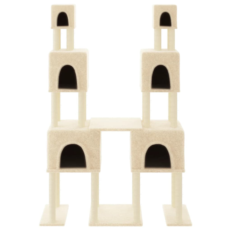 Load image into Gallery viewer, Vidaxl kattenmeubel met sisal krabpalen 199 cm crèmekleurig