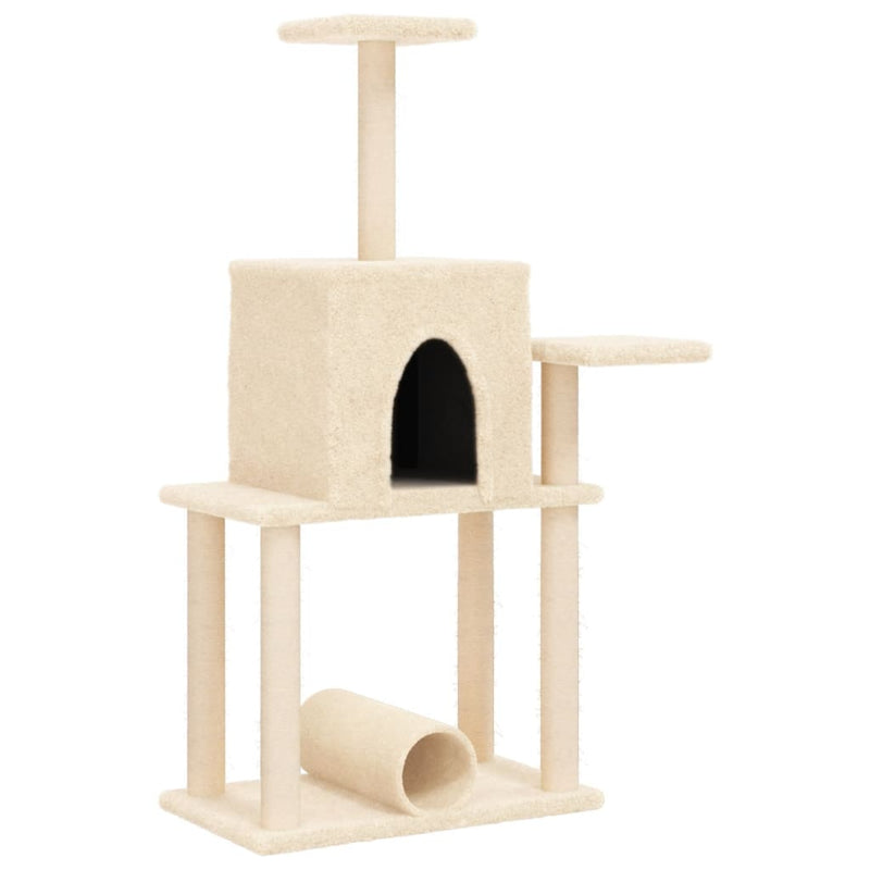 Load image into Gallery viewer, Vidaxl kattenmeubel met sisal krabpalen 122 cm crèmekleurig