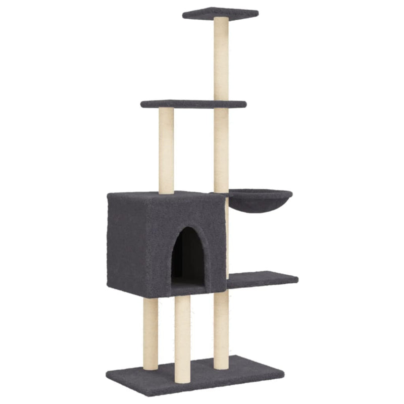 Load image into Gallery viewer, Vidaxl kattenmeubel met sisal krabpalen 145 cm donkergrijs