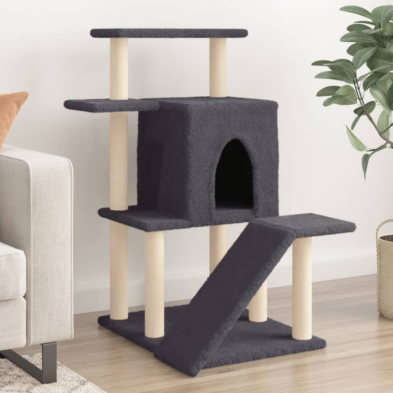 Load image into Gallery viewer, Vidaxl kattenmeubel met sisal krabpalen 97 cm donkergrijs