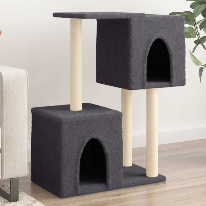 Chargez l'image dans la visionneuse de la galerie, Vidaxl kattenmeubel met sisal krabpalen 86 cm donkergrijs